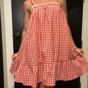 Red Gingham Baby Doll Dress ❤️🤍